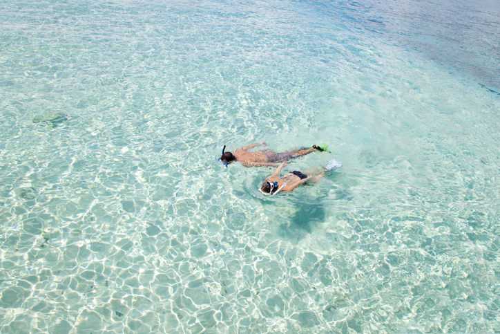 Honeymoon couple in the Caribbean