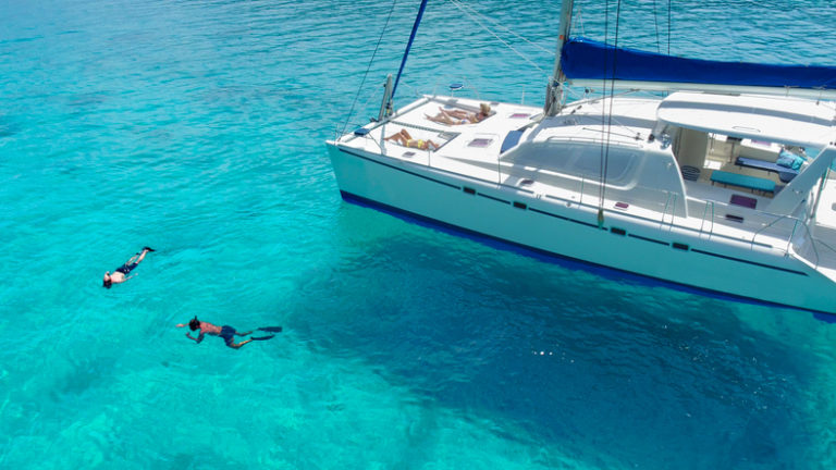 Relaxing on Catamaran Turks and Caicos